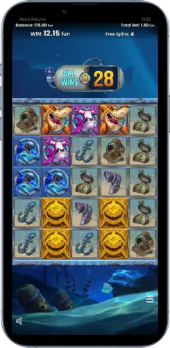 Razor Returns bonusfunctie met oplopende win multiplier